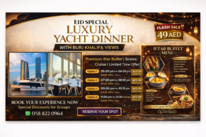 Luxury Yacht Dinner Buffet in Dubai